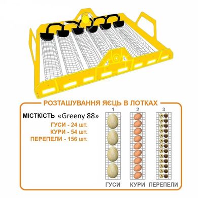 Інкубатор автоматичний Теплуша Greeny 88 ТАВ (220В/12В) Теновий з вологоміром