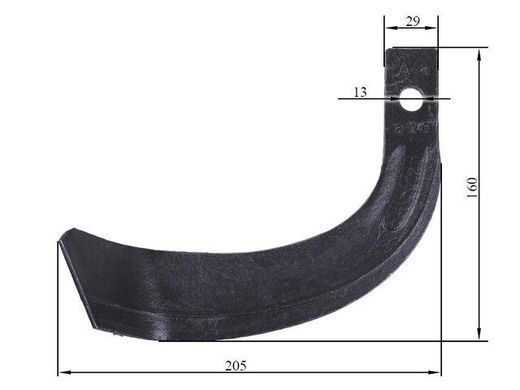 Ніж фрези лівий IT-225 A-a 500gr 160*205 мм Mototraktor