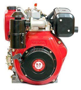Двигатель дизельный Bulat BT186FВ (9,5 л.с., шлицы &Oslash;25мм, L=33мм, ручной старт) (код 21013)