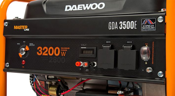 Бензиновий генератор Daewoo GDA-3500Е (3,2 кВт, електростартер)